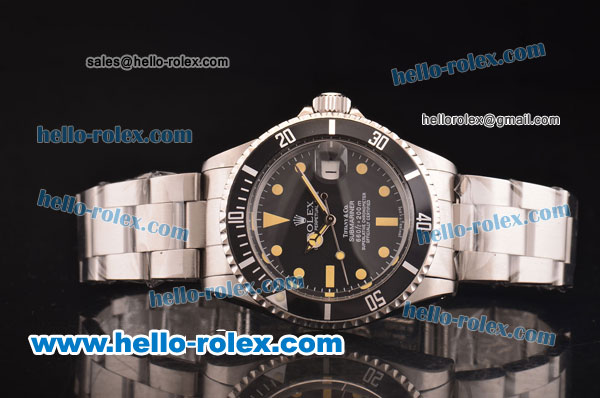 Rolex Submariner Automatic Movement Silver Case with Black Dial and Bezel-Orange Marker - Click Image to Close